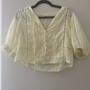 Tularosa Embroidered yellow Blouse